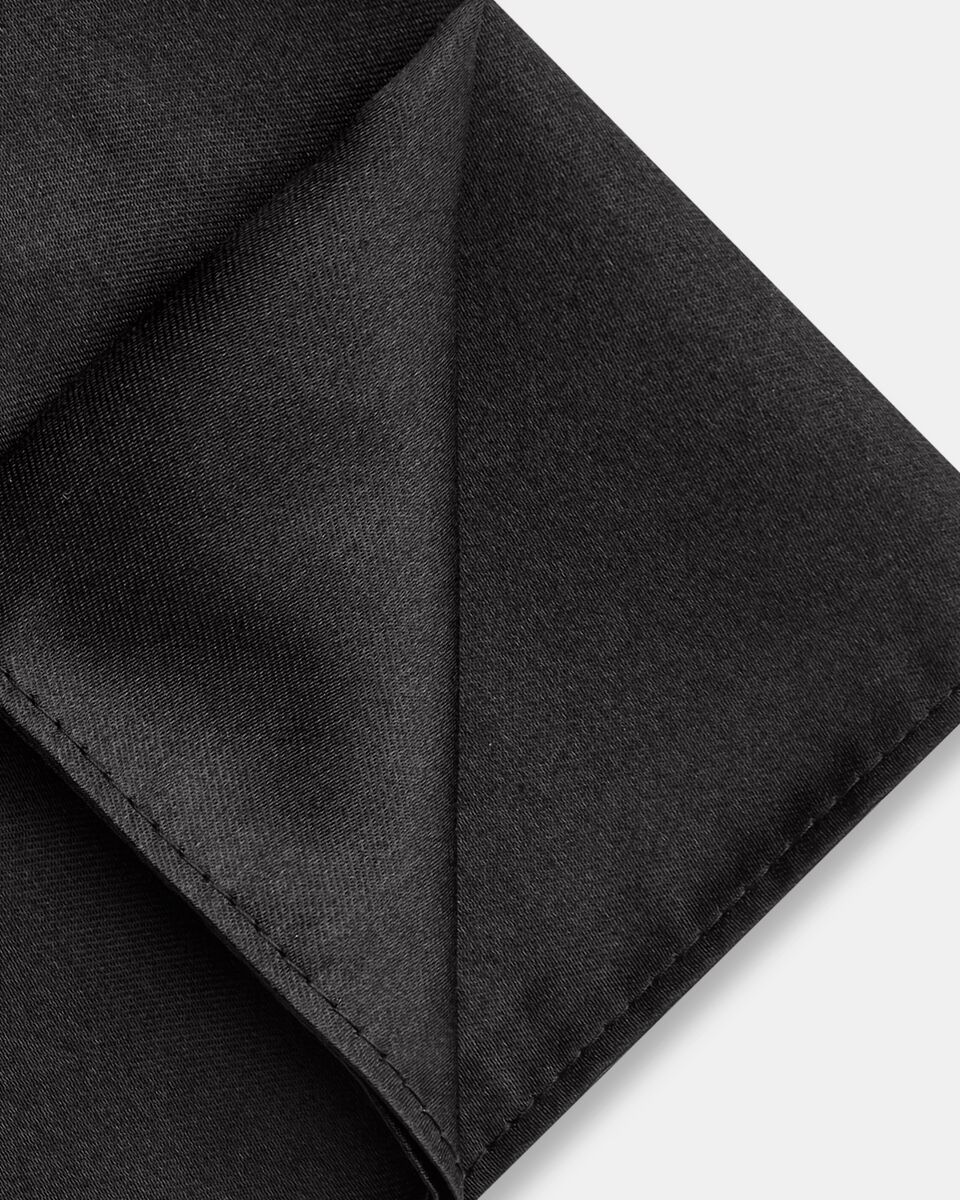 Black Satin Silk Pocket Square